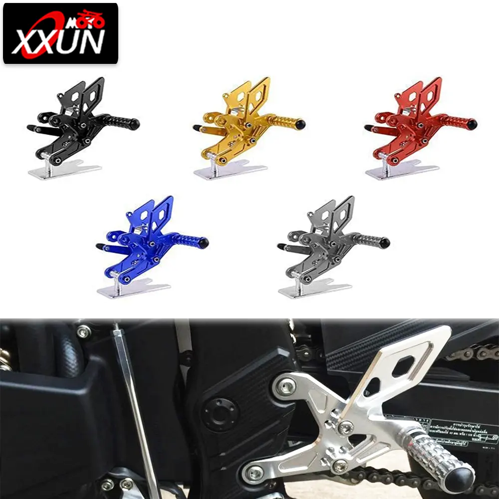 Xxun pedal de descanso para motocicleta, pegos de pés ajustáveis para motocicleta honda cb500f cbr500r cb cbr 500 f r 2015-2