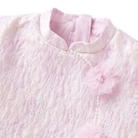 Costume traditionnel chinois élégant pour enfants, de haute qualité, best-seller, motif floral en relief, polyester, vêtements pour filles