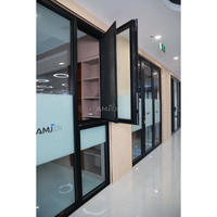 Fenêtres à battants modernes AMJ NFRC de haute qualité, conçues sur mesure, à double vitrage trempé, isolées, en aluminium