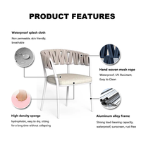 Ensemble de meubles d'extérieur modernes en alliage d'aluminium, table et chaises, résistant aux UV, imperméable, durable, capacité 4 personnes