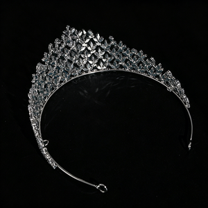 Couronne de mariée de luxe en CZ, diadème de mariage en forme de <span class=keywords><strong>V</strong></span>, diadème de concours de beauté en cristal, accessoire de coiffure pour mariée, bal de promo, Quinceañera - Product Image 3