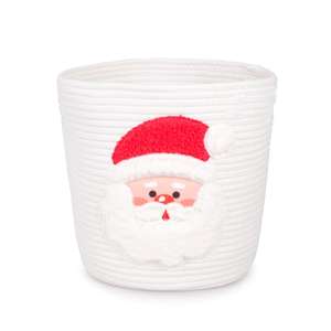 Panier de rangement blanc Père Noël avec poignées <span class=keywords><strong>en</strong></span> corde de coton écologique pour jouets d'enfants, cadeau de fête, décoration, directement de l'usine - Product Image 1
