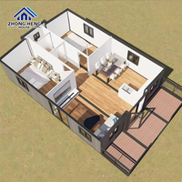 Moderna Casa Contenedor de Acero de 20 pies, Prefabricada, Modular, Expandible, de Doble Ala, Lujosa, Plegable, Portátil, Móvil, Pequeña, para Taller o Almacén