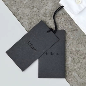 Étiquettes de luxe imprimées pour vêtements, étiquettes volantes en papier gaufré, personnalisées pour vêtements et t-shirts - Product Image 1