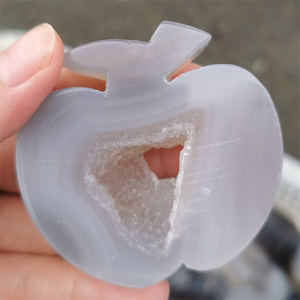 All'ingrosso migliore vendita calda naturale gemma <span class=keywords><strong>Druzy</strong></span> agata <span class=keywords><strong>Geode</strong></span> a forma di mela a grappolo di cristallo fette - Product Image 5