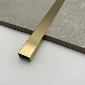 Foshan Tile Accessories Stainless Steel Tile Trim For Interior Decoration 304 Ceramic Brass Decorative T Profiles N trim