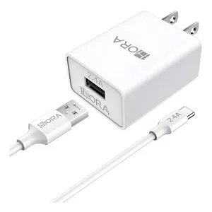 Caricabatterie Rapido 2.4A Combo (GAR142) Tipo C USB per Cellulari con Protezione da Cortocircuito SCP Adattatore 5V/1A 20V 110-220V Incluso - Product Image 1