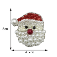 Patchs de Noël faits main en perles, brodés, motifs Père Noël, sapin, pain d'épices, cerf, ours, pour la décoration de vêtements et de sacs