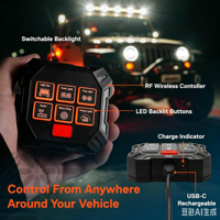 Kit de panneau de commande sans fil 6 interrupteurs 12V DC et boîtier de relais étanche avec contrôle auxiliaire