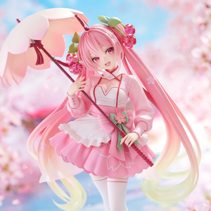Figura Coleccionable de Anime de PVC, <span class=keywords><strong>Miku</strong></span> <span class=keywords><strong>Sakura</strong></span> con Atuendo de Flor de Cerezo y Paraguas, 100% Oficial, en Caja Original, Venta al Por Mayor - Product Image 1