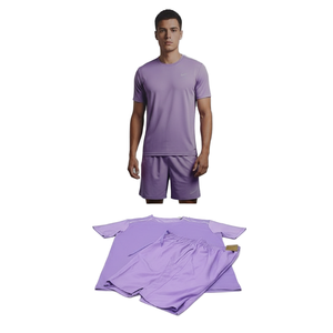 Camiseta Deportiva de Secado Rápido y Transpirable para Hombre, 100% Poliéster, Conjunto de Pantalones Cortos para Correr, Gimnasio, Entrenamiento, Ropa Deportiva para Exteriores - Product Image 1