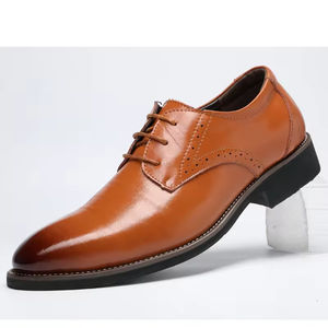 Zapatos Oxford de Cuero Genuino para Hombre, Estilo Italiano de Alta Gama, Impermeables, Antideslizantes, Hechos a Mano, con Amortiguación, para Boda - Product Image 5