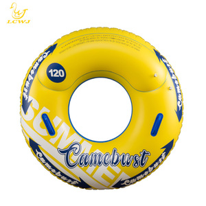 Bouée de natation gonflable pour adultes, ronde, en PVC, épaisseur 0,22 mm, avec poignées, double chambre à air, pour piscine, plage, parc aquatique - Product Image 4