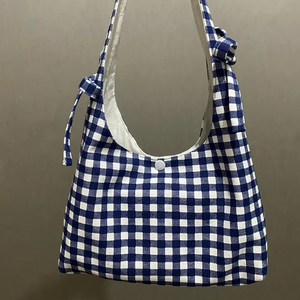 <span class=keywords><strong>Borsa</strong></span> Tote Personalizzata in Cotone a Quadretti Rossi, Mini <span class=keywords><strong>Borsa</strong></span> Hobo con Fiocco, <span class=keywords><strong>Borsa</strong></span> a <span class=keywords><strong>Tracolla</strong></span> in Tela - Product Image 3