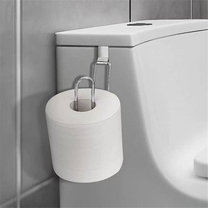 Porte-papier toilette mural auto-adhésif en alliage de zinc, design moderne, surface polie, pour porte d'armoire de salle de bain, transfrontalier - Product Image 2