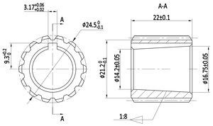 Splined <span class=keywords><strong>Half</strong></span> <span class=keywords><strong>Coupling</strong></span> 10005 untuk Menghubungkan GR2 Gearbox dan Gear Pump - Product Image 3