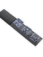 Casenl Matériau en alliage d'aluminium gris Prise de tour Intelligent Embedded Sliding Open Cover Tables Socket for kitchen office