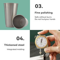 Vente en gros de gobelets en acier inoxydable 304 de 16 oz et 22 oz, verre à boire en métal écologique avec logo personnalisé pour la bière et les jus