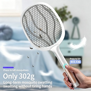 <span class=keywords><strong>Raquette</strong></span> anti-moustiques électrique portable 2-en-1 rechargeable par USB, haute tension 3200V, avec piège à lumière UV, portée 50-100m, tue-moustiques électrique - Product Image 3