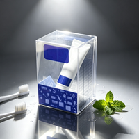 Boîte cadeau personnalisée pliable et recyclable en plastique PET transparent pour brosse à dents, dentifrice et ensembles de toilette
