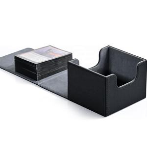   Boîte de rangement pour cartes à double pochette personnalisable, 100+ cartes, en cuir, coins carrés, doublure en flanelle, 2 planches en PP, TCG/Commander/Yugioh/Ug - Product Image 2