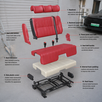 Siège arrière pliable en cuir rouge modifié pour Jeep Wrangler Rubicon, camping-car, fourgonnette, lit de camping-car