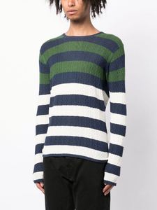 Pull en tricot personnalisé à la mode pour hommes, pull chaud à col rond, pull décontracté à rayures colorées pour hommes - Product Image 2