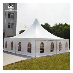 Tente imperméable de belvédère de mariage de PVC 5x5m de blanc extérieur pour le chapiteau de mariage de partie