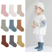 Chaussettes en coton côtelé doux pour bébé, garçons, filles, nourrissons, tout-petits, respirantes, confortables, sans couture
