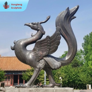 Statua <span class=keywords><strong>di</strong></span> Fenice in Bronzo Semplice e Astratta, Resistente alle Intemperie, Scultura Mitologica in Bronzo, Ottone e Rame - Product Image 6