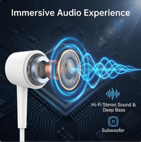 Écouteurs intra-auriculaires filaires 3,5 mm avec micro intégré et commande à une touche, écouteurs stéréo universels avec basses profondes pour smartphones et lecteurs MP3