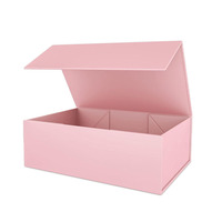 Boîte cadeau pliable rose gaufrée avec revêtement UV, recyclable, avec fermeture magnétique, personnalisable pour bougies, mariages et anniversaires
