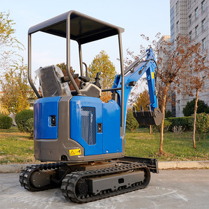 Miniexcavadora de tipo oruga, hidráulica, azul, equipo de construcción compacto para trabajos de excavación y demolición. - Product Image 2