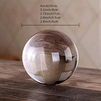 Sphère en cristal acrylique transparent de 70mm avec support en bois Boule de cristal de guérison pour la méditation, décoration de la maison Différentes tailles