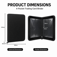 Prêt à expédier : Classeur de cartes à collectionner en PU avec fermeture éclair, 4 pochettes, 160 emplacements à chargement latéral pour cartes MTG TCG