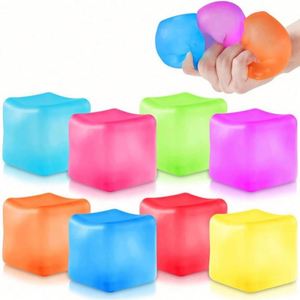 <b>Squeeze</b> Cube Sensory Fidget Toys Stress Relief Squishy Stress <b>Balls</b> Silica Gel Ice Cube FIdget Toys - Product Image 1