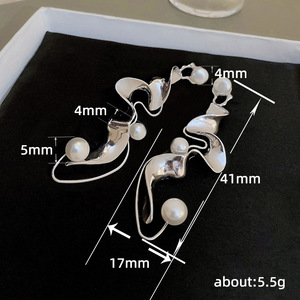 Orecchini Pendenti a Forma di Spirale Irregolare per Donne, Accessori per Orecchie Semplici e alla Moda per Uso Quotidiano - Product Image 3