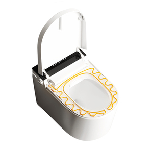 Hiện Đại Căn Hộ Thông Minh Treo Tường Kéo Dài Một Mảnh Nhà Vệ Sinh Với Điều Khiển Từ Xa <span class=keywords><strong>Siphon</strong></span> Máy Bay Phản Lực Xả Giấu Xe Tăng Gốm - Product Image 3