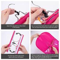 Extension de cheveux portables longs sacs de perruque de stockage avec cintre anti-poussière avec fermeture à glissière pour plusieurs perruques