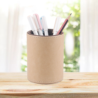 Porte-stylos carré en cuir PU, porte-crayons, organisateur de papeterie de bureau, boîte de rangement pour accessoires de bureau