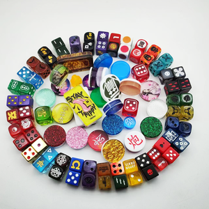 Красочные точки 16 мм D6 игра Czyy кости Пользовательский логотип кости пользовательские кубики D6 пластиковые прозрачные смолы - Product Image 2