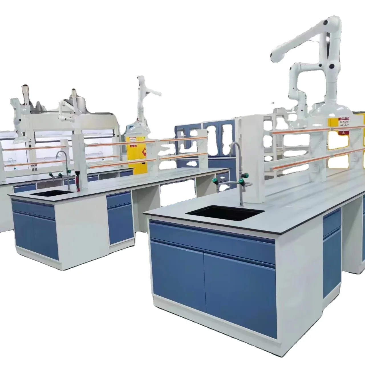 Peralatan Lab Kimia furnitur sekolah desain Workbench Pusat baja meja Lab rangka C