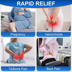 Donut Đệm Bộ nhớ bọt trĩ đệm cho sau sinh xương cụt xương cụt giảm đau áp lực cho văn phòng Chai xe Ghế - Product Image 4