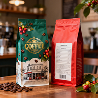 Sacs à café avec valve, impression personnalisée de qualité supérieure, 250g 500g, sachet de café en grains entiers avec valve pour torréfacteur