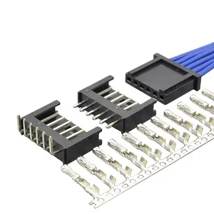 Conectores eléctricos de una sola fila, cable a placa, Wafer negro, KR2546 AMP 2,54mm Pitch 4 5 6 Pin 5P