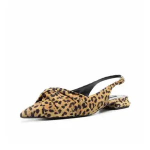 2024 nuove scarpe da donna in vera pelle scamosciata a punta ballerine basse con fiocco leopardato con fionda a bocca bassa Casual