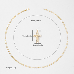 종교 목걸이 패션 쥬얼리 십자가 예수 펜던트 금도금 14k 종교 쥬얼리 목걸이 - Product Image 2