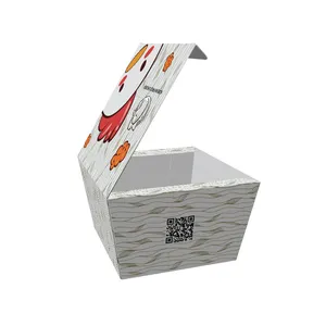 批发定制标志纸箱去快餐，包装鱼片汉堡鸡肉披萨切片纸盒/