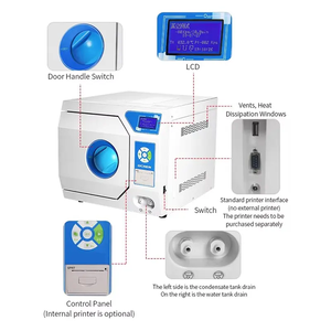 Esterilizador de vapor de sobremesa de acero inoxidable clase B 18L 23L con tecnología de vacío de pulso CE FDA - Product Image 3