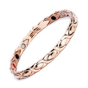 Stainless Steel Magnetic <b>Bracelet</b> <b>Set</b> Unisex Couple Jewelry Gift Detachable Fishtail Design Heart Shape Geometric Pattern - Product Image 2